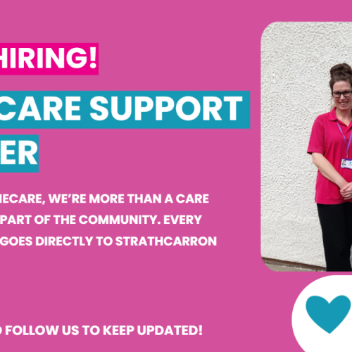 "We’re hiring! Homecare Support Worker – Falkirk. Join Creative Homecare and make a difference while supporting Strathcarron Hospice. Apply today."